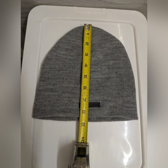 Rebecca Minkoff Womens Star Patch Sequin Beanie Heather Grey Winter Hat - Picture 5 of 8